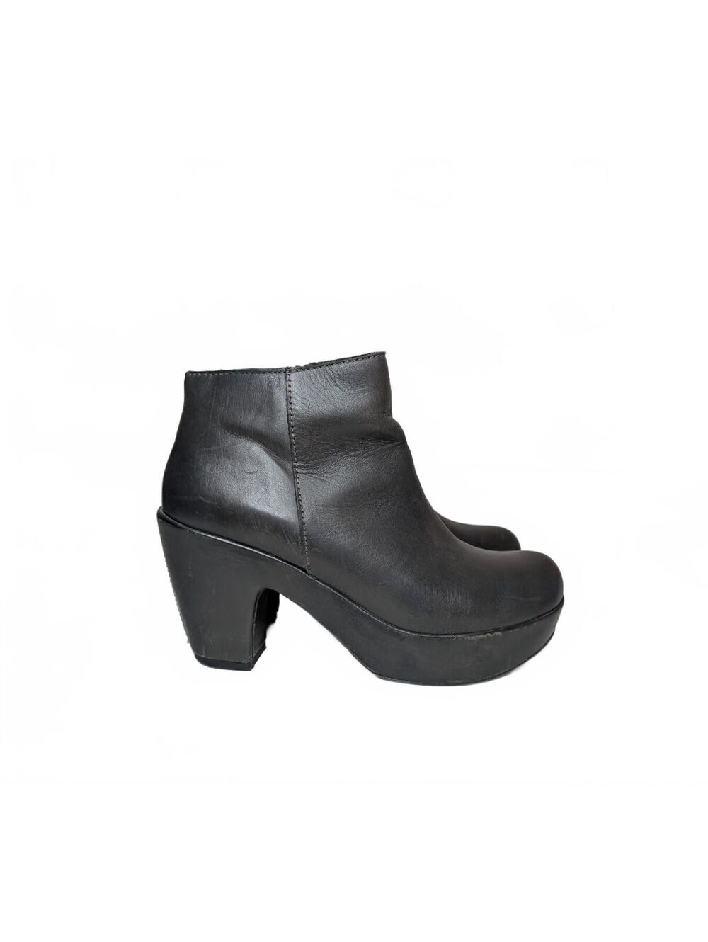 Kork-Ease Aime Leather Platform Ankle Boots Black Size 8.5